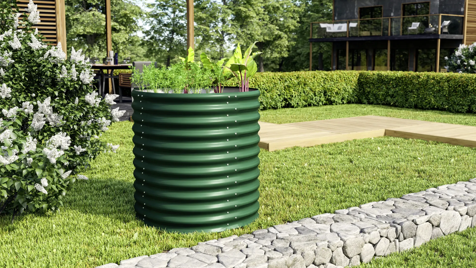 Vitavia Hochbeet Terra Rund 858 82 x 82 x 86 cm seegras