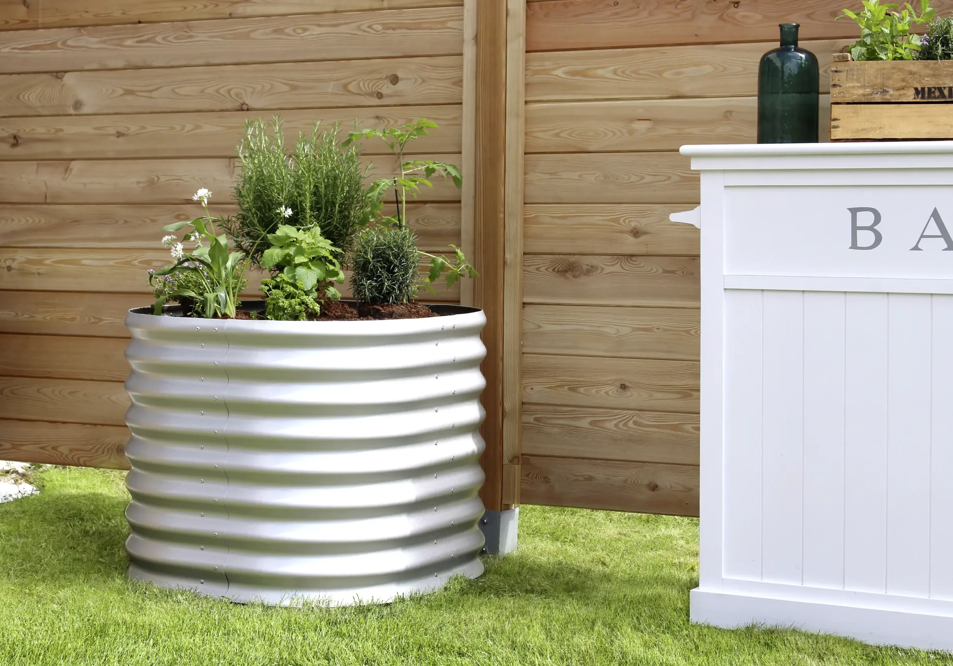 Vitavia Hochbeet Terra Rund 82 x 82 x 63 cm aluminium