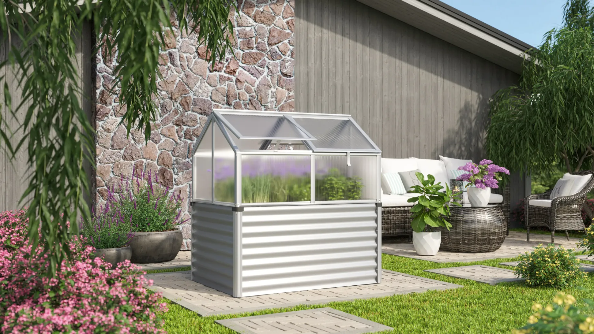 Vitavia Hochfrühbeet Zola 89 x 127 x 135 cm 4 mm HPK