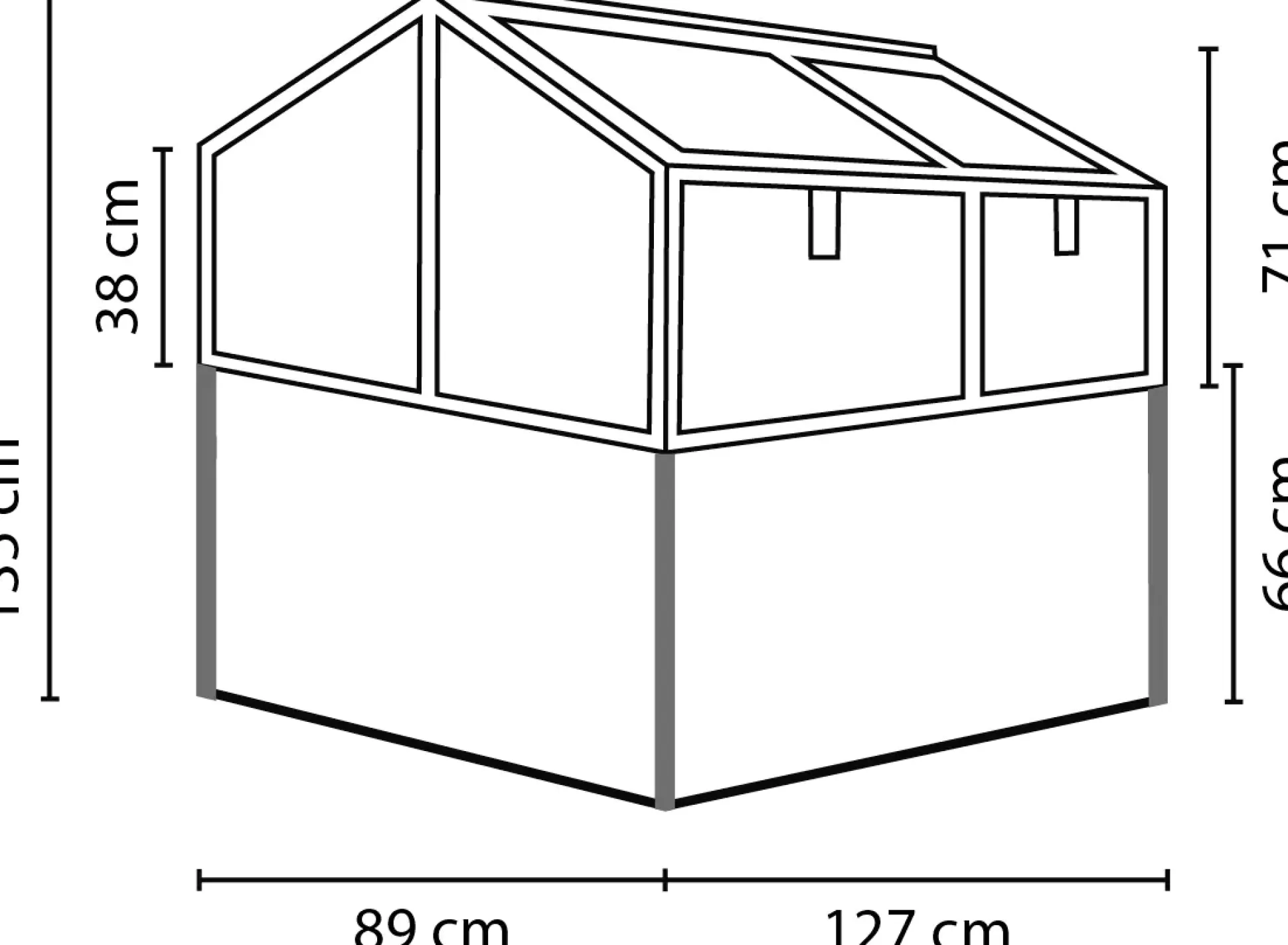Vitavia Hochfrühbeet Zola 89 x 127 x 135 cm 4 mm HPK
