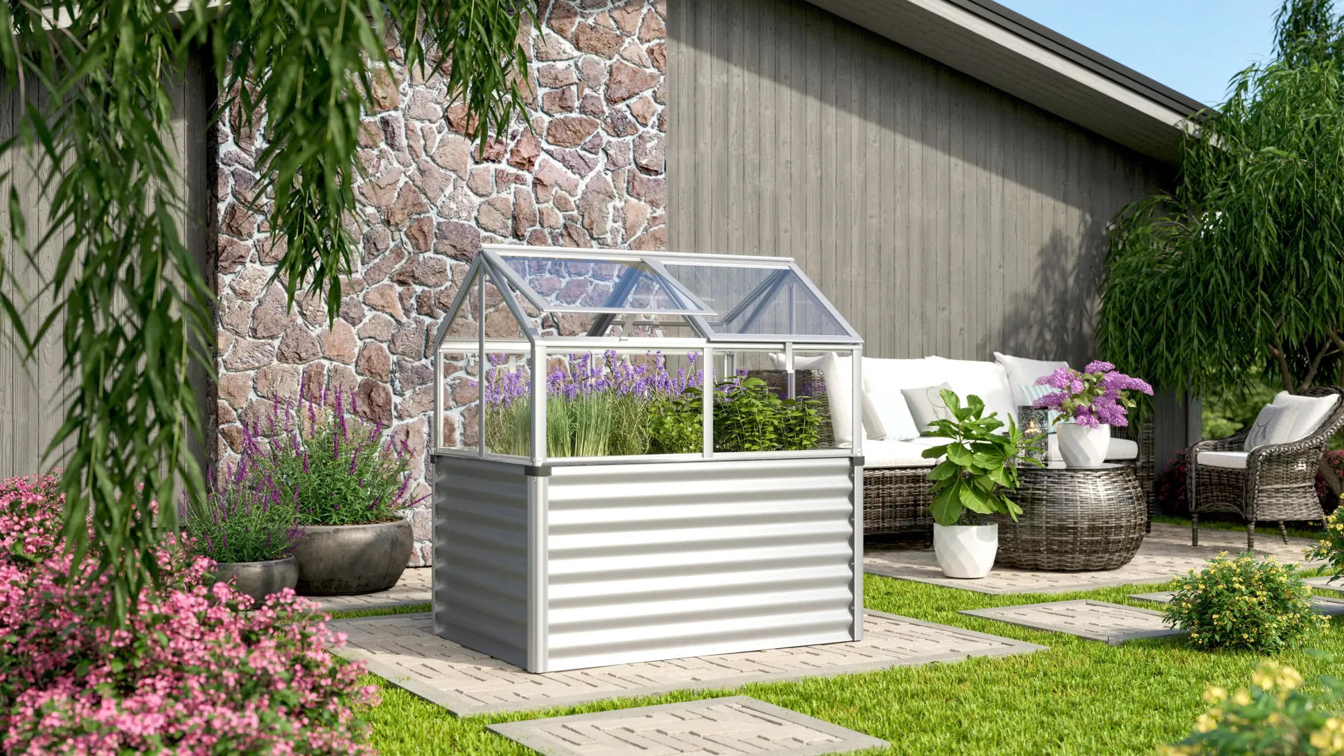 Vitavia Hochfrühbeet Zola 89 x 127 x 135 cm 3 mm ESG