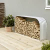 Vitavia Kaminholzregal Lignum 210 x 40 x 100 cm blank aluminium Querformat