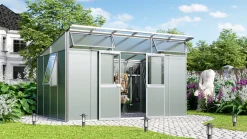 Vitavia Metallgerätehaus Kosmos 11500 salbei-grau eloxiert 392 x 295 cm