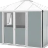 Vitavia Metallgerätehaus Universum salbei-grau eloxiert 321 x 321 cm