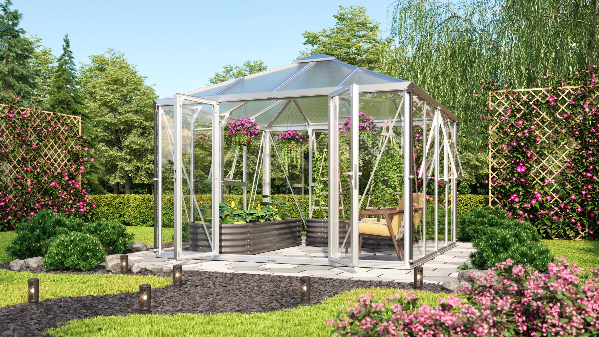 Vitavia Premium-Gewächshaus Minos 10200 317 x 322 cm 3 mm ESG