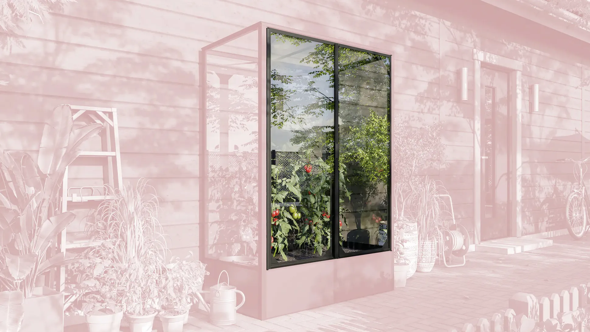 Vitavia Tür für Tomatenhaus Napoli 900 ESG 3 mm schwarz 119,7 x 149 cm