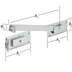 Vormann Doppeltorüberwürfe verzinkt 340/180 x 30/70 mm