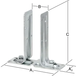 Vormann Verstellbare Stützenschuhe verzinkt 270/65 x 70-140 x 205 mm