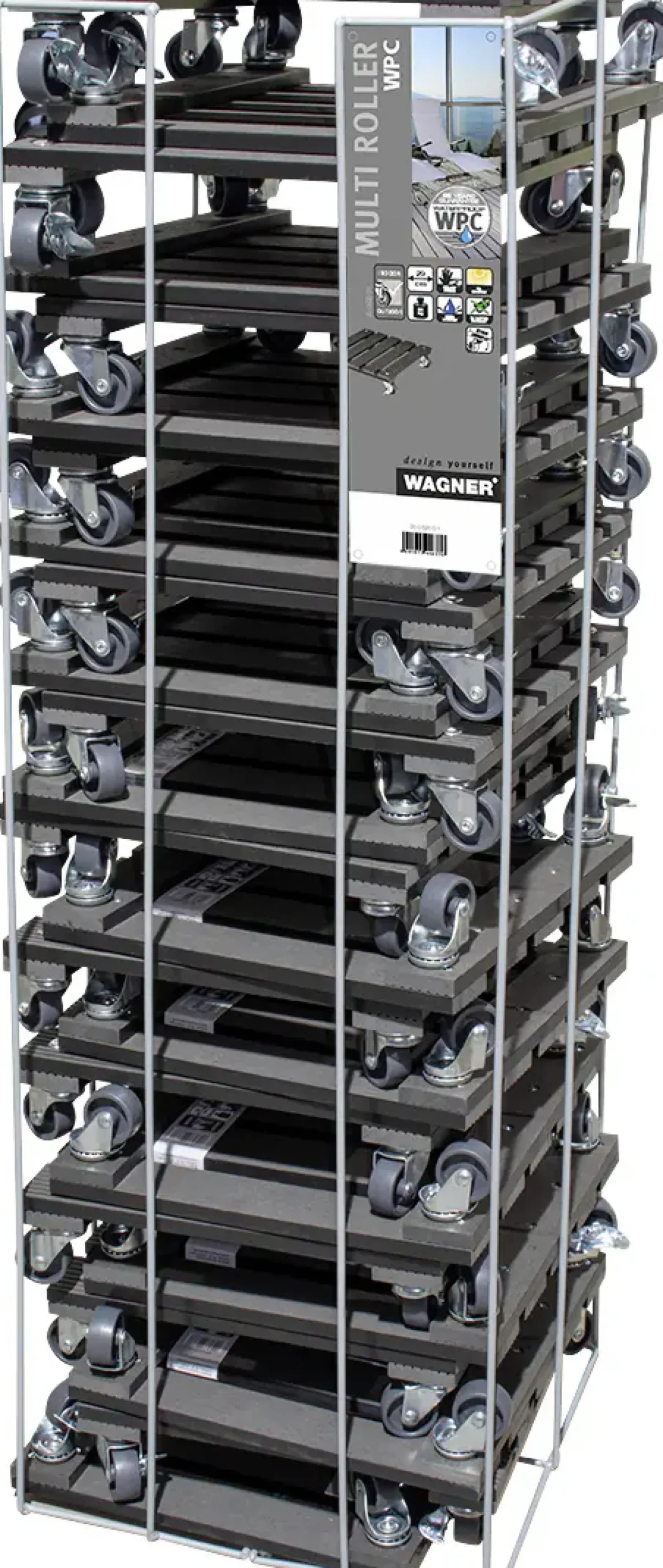 WAGNER Pflanzenroller WPC eckig 29 x 29 cm Tragkraft bis max. 80 kg