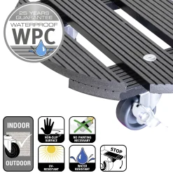 WAGNER Pflanzenroller WPC rund Ø 29 cm Tragkraft bis max. 100 kg