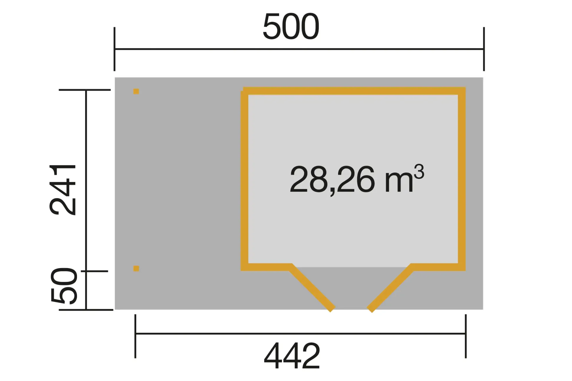 Weka Designhaus 126 A 442 x 241 cm grau mit Fußboden