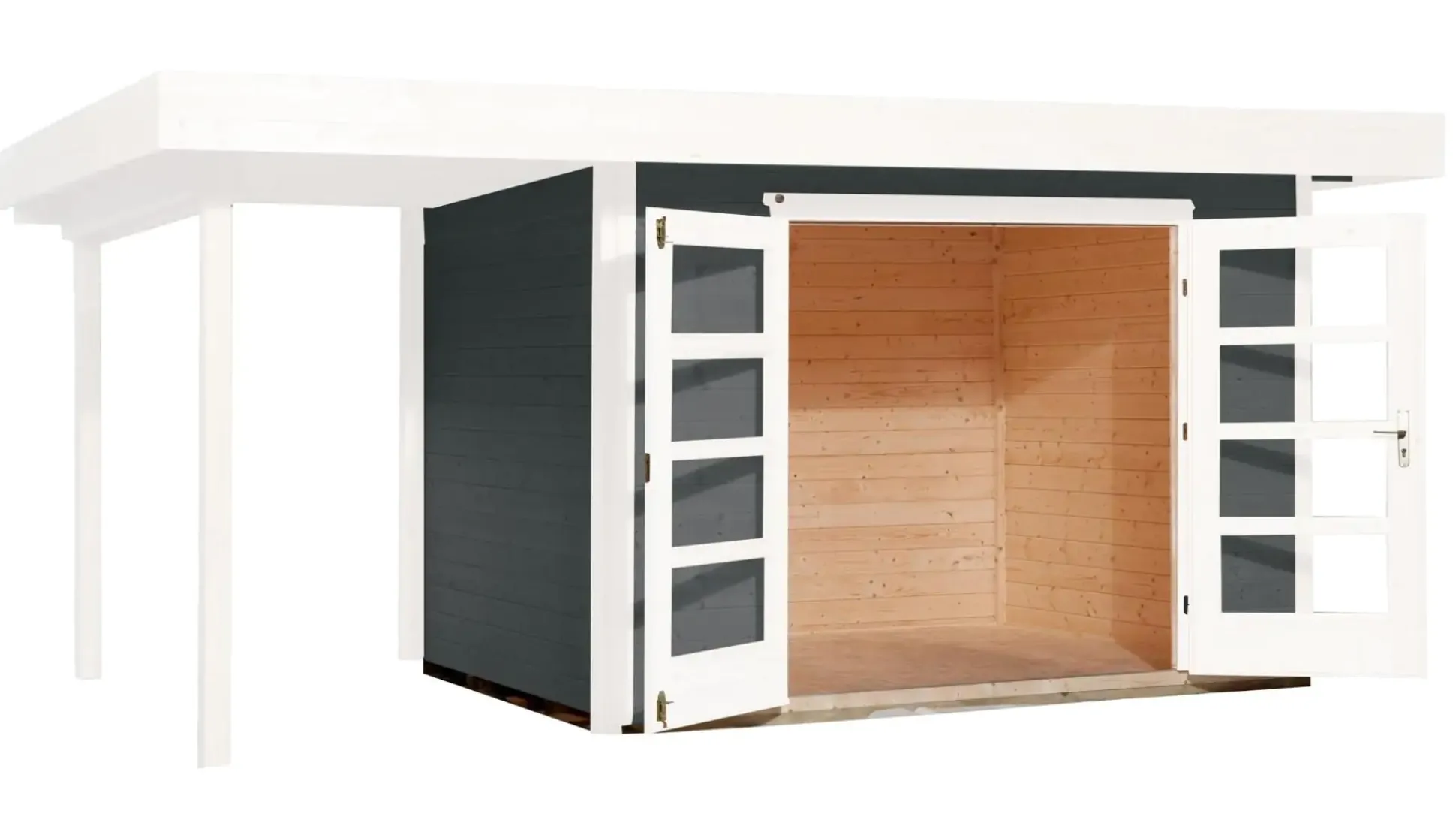 Weka Designhaus 126 A 442 x 241 cm grau mit Fußboden
