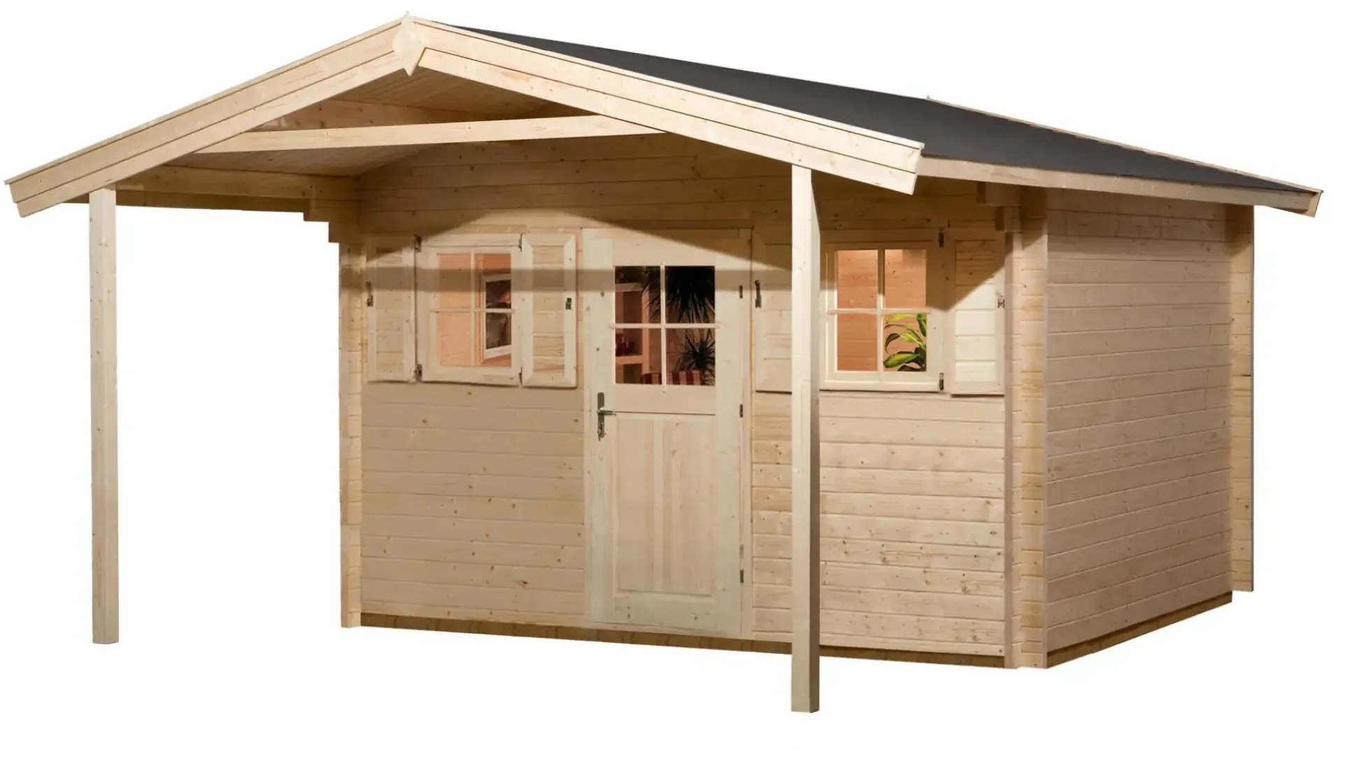 Weka Gartenhaus Weekendhaus Eirik A 380 x 580 cm natur mit Fußboden
