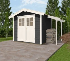 Weka Gartenhaus Zoey 296 x 205 cm anthrazit mit Fußboden