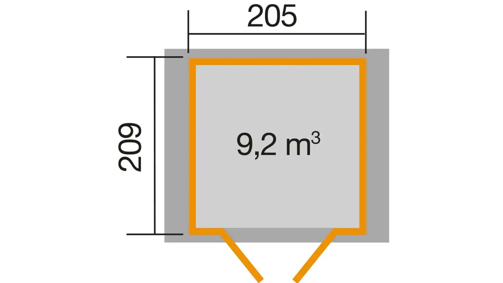 Weka Gartenhaus Zoey 296 x 205 cm anthrazit mit Fußboden