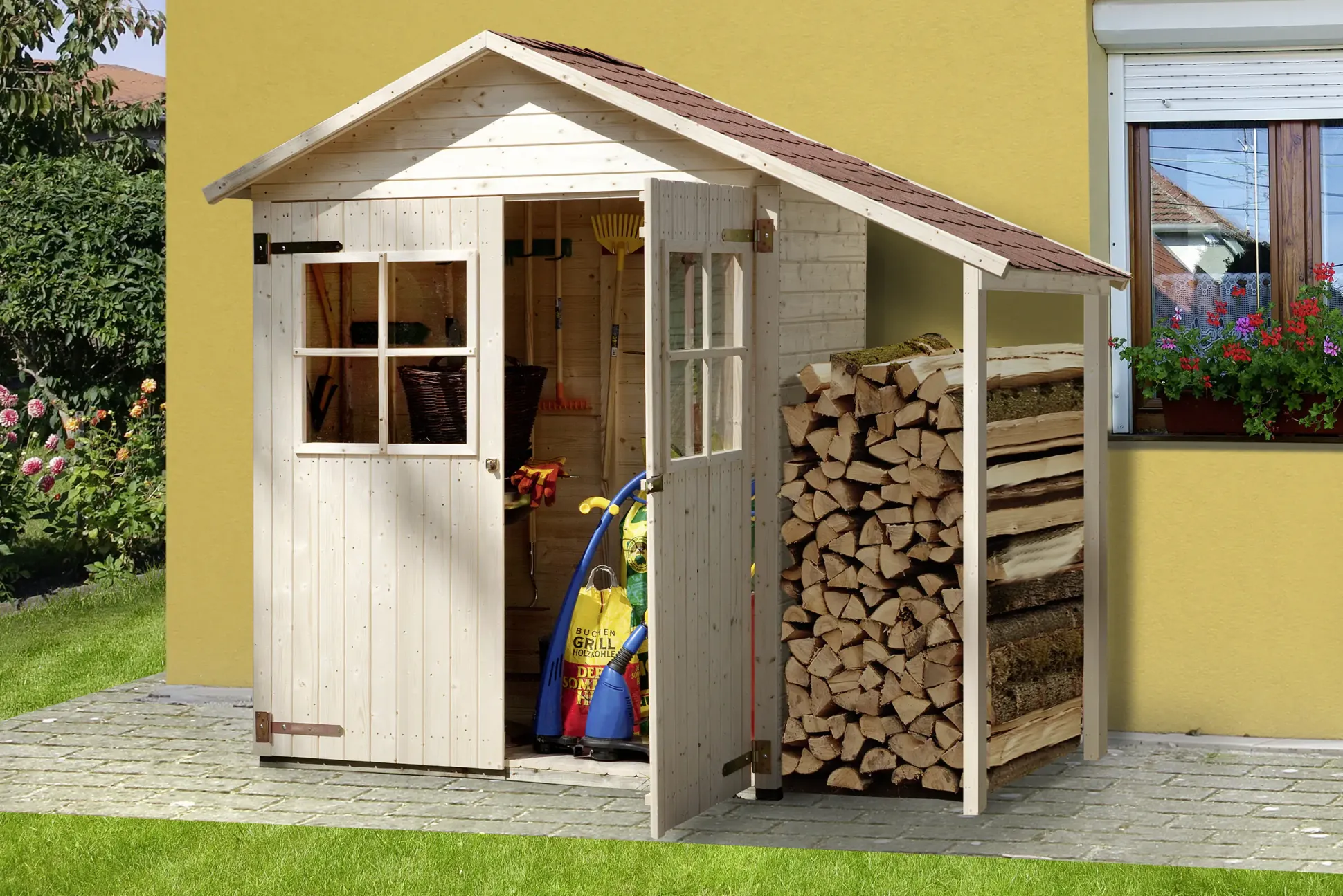 Weka Gerätehaus 357 A 224 x 85 cm natur mit Fußboden