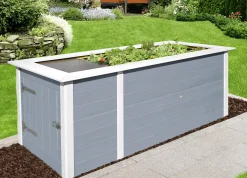 Weka Hochbeet 21 205 x 80 x 81 cm grau mit Noppenbahn, Wühlmausschutz
