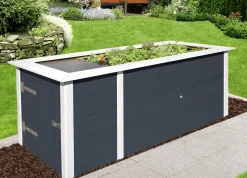 Weka Hochbeet 21 205 x 80 x 81 cm anthrazit mit Noppenbahn, Wühlmausschutz