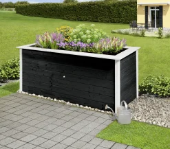 Weka Hochbeet 28 205 x 80 x 81 cm anthrazit mit Noppenbahn, Wühlmausschutz