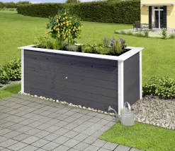 Weka Hochbeet 28 205 x 80 x 81 cm anthrazit mit Noppenbahn, Wühlmausschutz