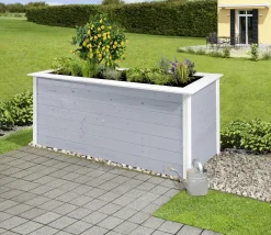 Weka Hochbeet 28 205 x 80 x 81 cm grau mit Noppenbahn, Wühlmausschutz
