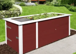 Weka Hochbeet 21 205 x 80 x 81 cm schwedenrot mit Noppenbahn, Wühlmausschutz