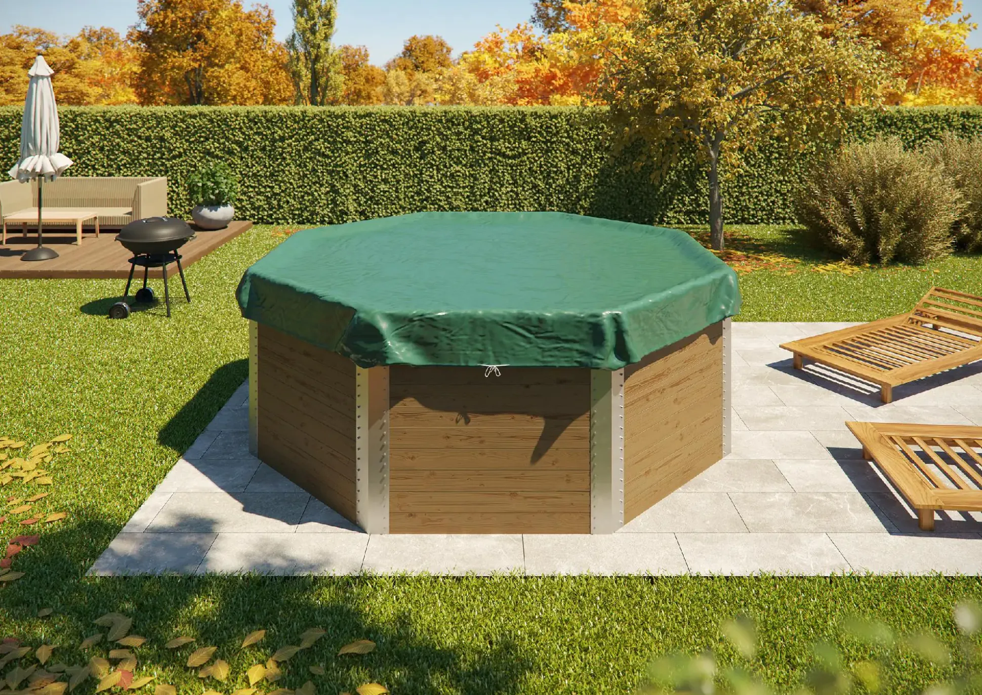 Weka Massivholzpool-Set Antigua Ø 325 x 116 cm inkl. Filteranlage