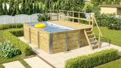 Weka Massivholzpool-Set Carrara 595 Gr. 1 400 x 301 x 116 cm inkl. Sandfilteranlage