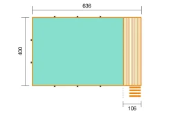 Weka Massivholzpool-Set Carrara 595 Gr. 2 636 x 400 x 116 cm inkl. Sandfilteranlage