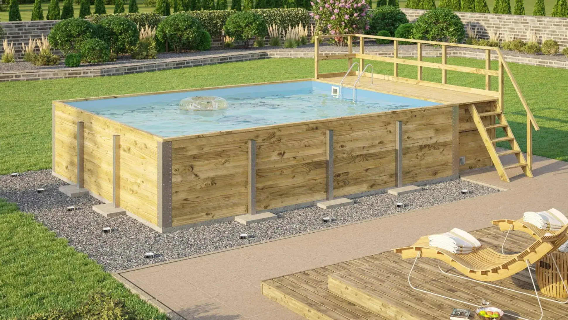 Weka Massivholzpool-Set Carrara 595 Gr. 2 636 x 400 x 116 cm inkl. Sandfilteranlage