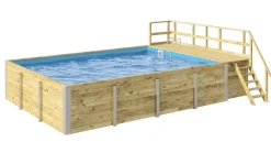 Weka Massivholzpool-Set Mosaik 595 Gr. 2 636 x 400 x 116 cm inkl. Sandfilteranlage