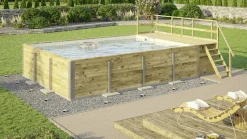 Weka Massivholzpool-Set Sand 595 Gr. 2 636 x 400 x 116 cm inkl. Sandfilteranlage