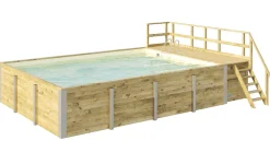 Weka Massivholzpool-Set Sand 595 Gr. 2 636 x 400 x 116 cm inkl. Sandfilteranlage