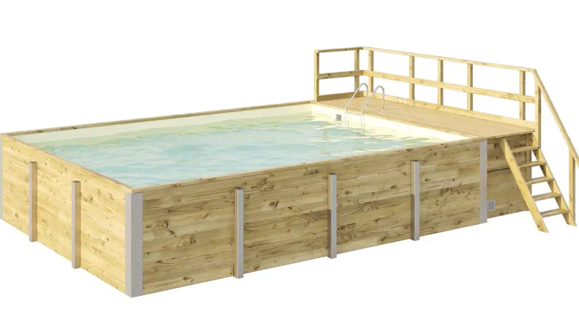 Weka Massivholzpool-Set Sand 595 Gr. 2 636 x 400 x 116 cm inkl. Sandfilteranlage