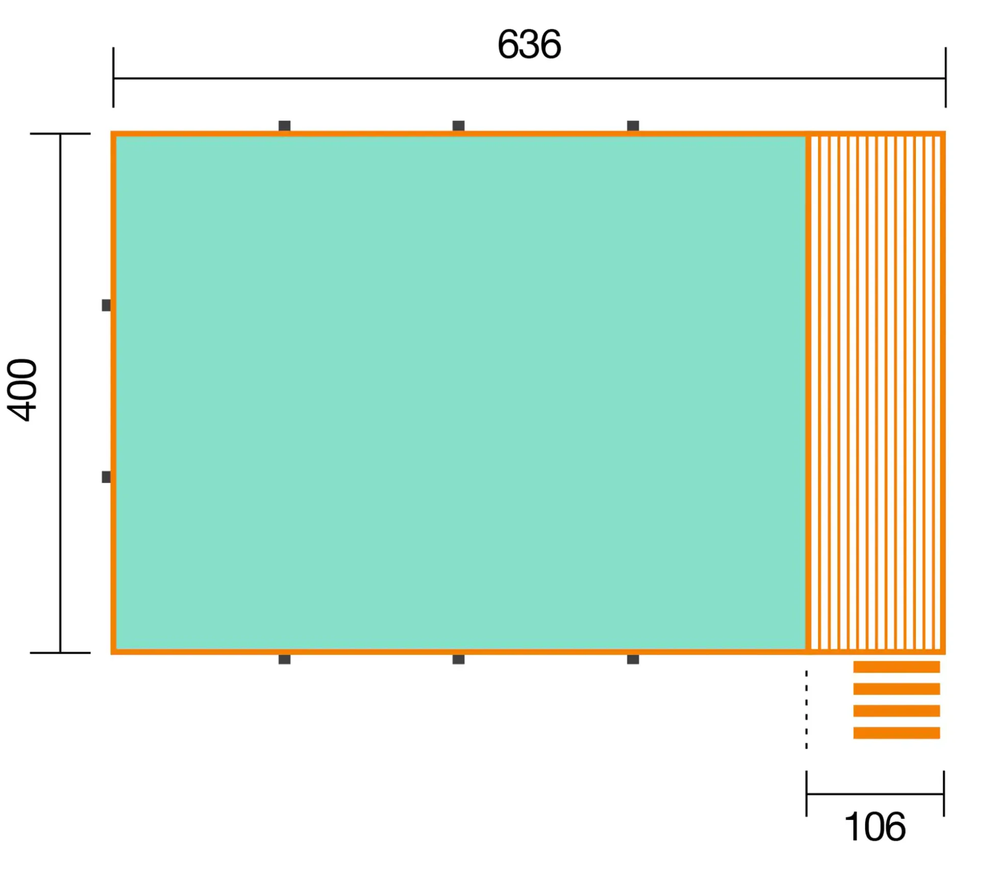 Weka Massivholzpool-Set Sand 595 Gr. 2 636 x 400 x 116 cm inkl. Sandfilteranlage