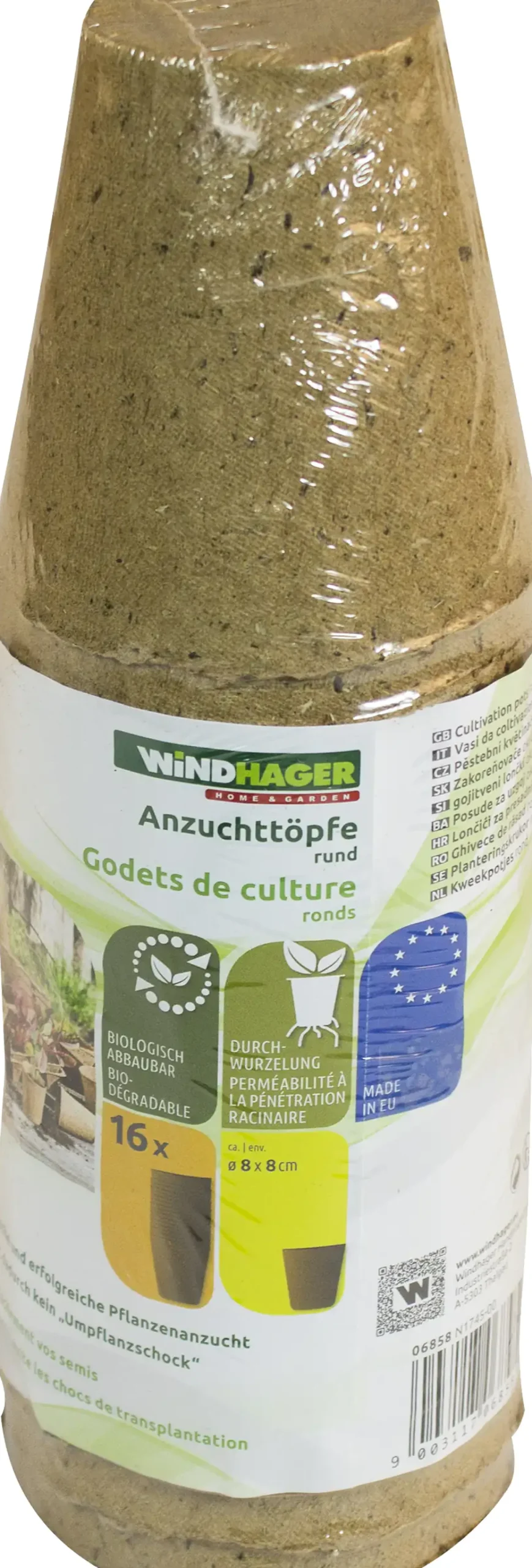Windhager Anzuchttöpfe Ø 8 cm, 16 Stück