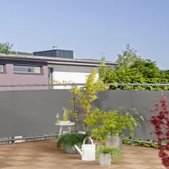 Windhager Balkonsichtschutz Sylt 0,9 x 5 m uni-grau