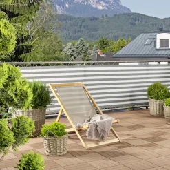 Windhager Balkonsichtschutz Sylt 0,9 x 5 m grau/weiß