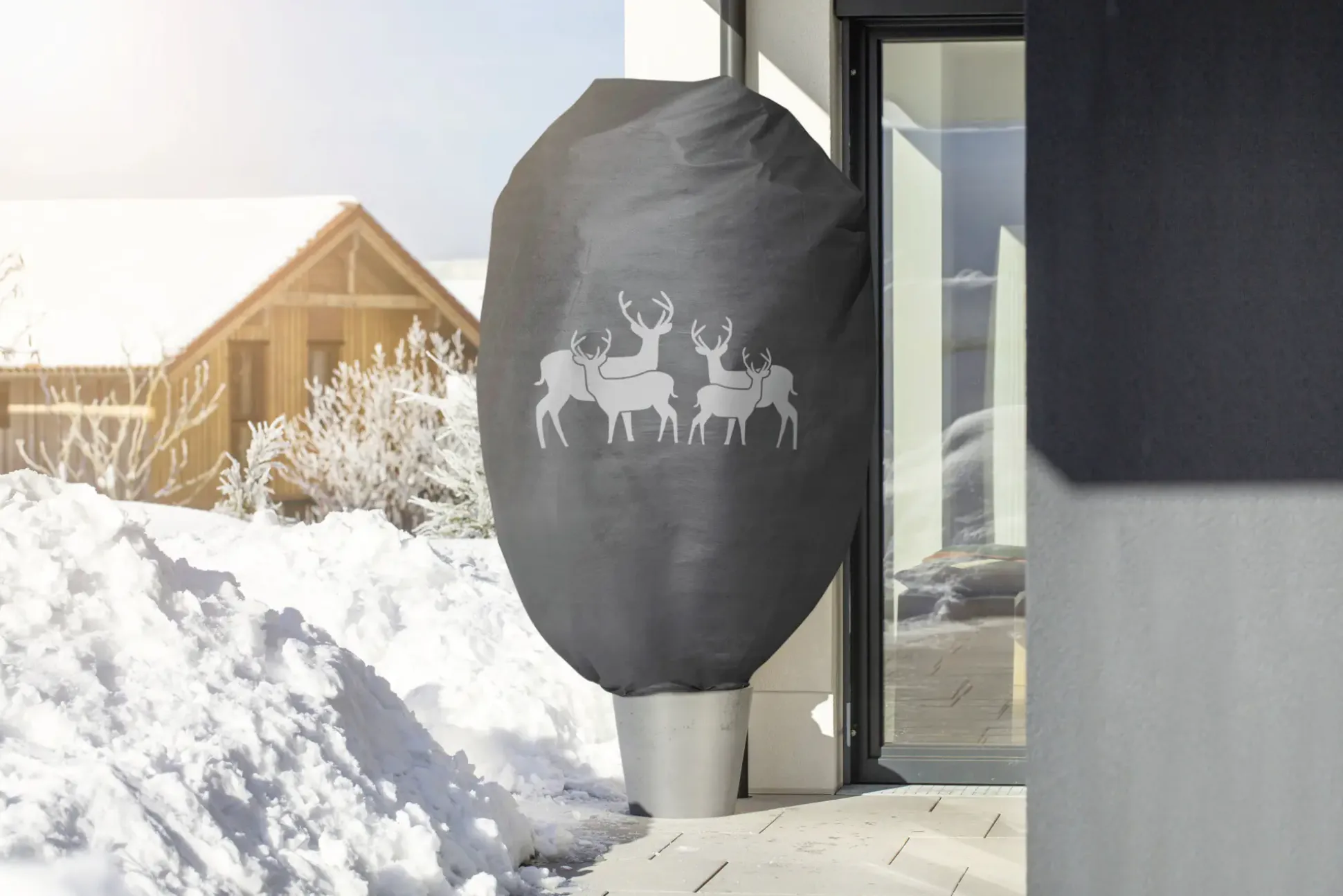 Windhager Deko-Haube Protect XXL 1,4 x 2 m, grau mit Hirschmotiv
