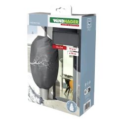 Windhager Deko-Haube Protect XXL 1,4 x 2 m, grau mit Vogelmotiv