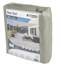 Windhager Sonnensegel Elba Elfenbein 3,6 x 3,6 x 3,6 m